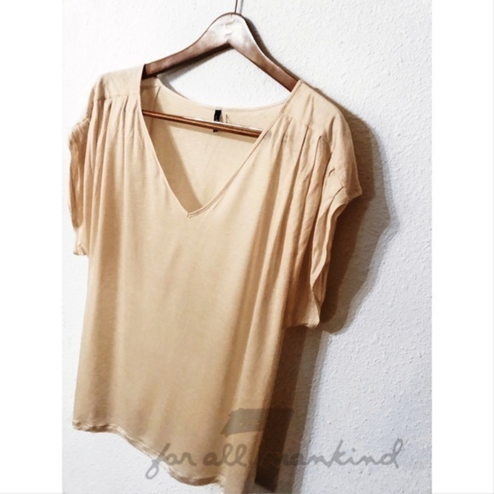 7 For All Mankind pleated sleeves blouse NWOT